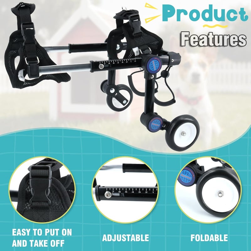 LetPetRun Adjustable Dog Wheelchair for Back Legs Mobility Support Lightweight Pet Wheelchair for Disabled Hind Legs Walking Stable Dog Cart for Pets - Image 4